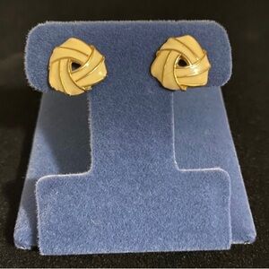 White post back earrings